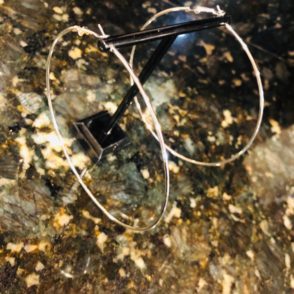 Extra Jumbo Hoop Silver Costume Earrings